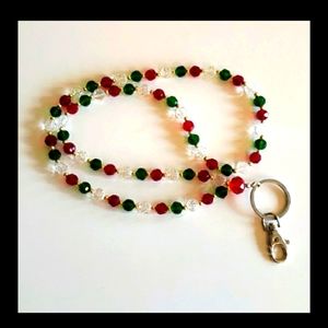🎄 Red & Green Christmas Lanyard